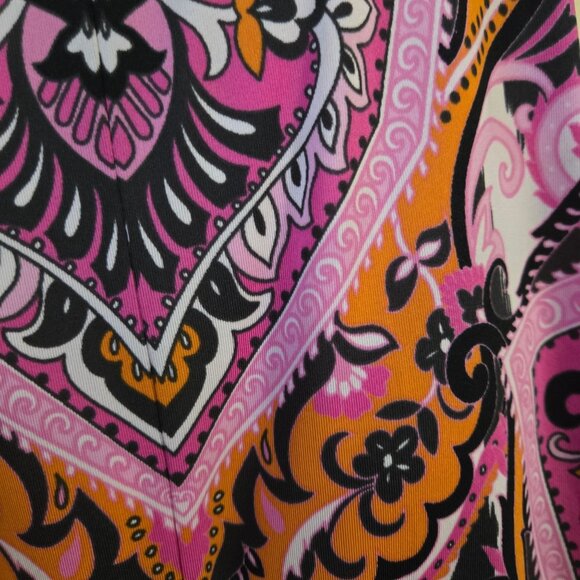 Inc International Concept Multi Paisley Studded Handkerchief Hem Dress Size L - Picture 7 of 9